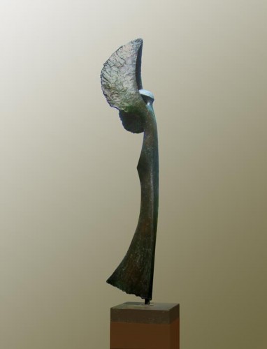Brons sculptuur van Hans Grootswagers, De gevleugelde. ( Der gefl