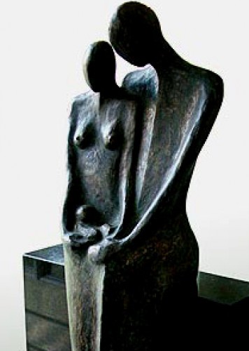 Brons sculptuur van Hans Grootswagers, Wonder.(Wunder) 2006