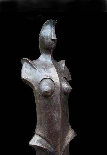 Brons sculptuur van Hans Grootswagers, Female power 2008 (Fuerza de mujer)